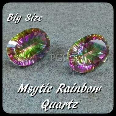 BATU PERMATA NATURAL MYSTIQUE QUARTZ RAINBOW SUPER COLOR BIG SIZE LOSTONE BELUM TERMASUK RING CINCIN
