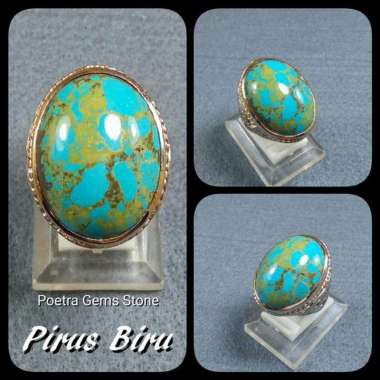 CINCIN BATU AKIK PIRUS BIRU MODE ON PERSIA RING 10