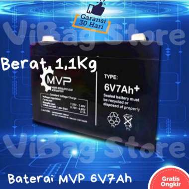 Baterai Charger MVP 6v7ah+ Aki Mobil Motor Mainan Kendaraan