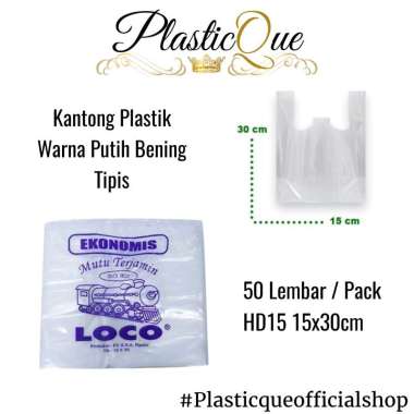 KANTONG PLASTIK PUTIH NATURAL BENING HD15 HD 15 15x30cm 15x30 cm EKONOMIS KRESEK TENTENG EMBROS TIPI