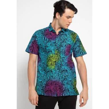 MANZONE Kemeja Batik Pria Lengan Pendek Modern Fit Tandara-Handmade-Tosca M