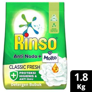 Promo Harga Rinso Anti Noda Deterjen Bubuk + Molto Classic Fresh 1800 gr - Blibli