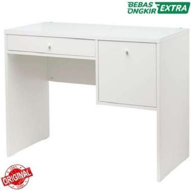 Meja Kerja Kecil Dengan Laci Minimalis Kokoh 100x48cm Original_Putih