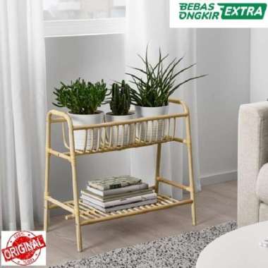 Stand Tanaman Rotan Alami Rak Tempat Pot Tanaman Indoor 60cm_Original
