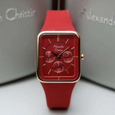 Jam Tangan Wanita Alexandre Christie AC2744 AC 2744 Red Original