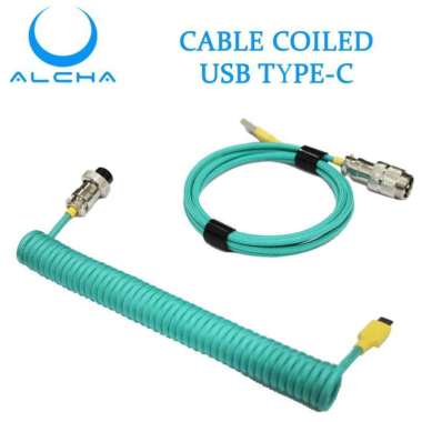 ORIGINAL ALCHA CABLE COILED TYPE C AVIATOR KABEL MECHANICAL KEYBOARD TOSCA