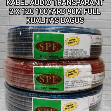 HARGA 1 ROLL Kabel AUDIO Transparant 2x120 100 YARD 90M FULL Kabel Audio LISTRIK TRANSPARAN KUALITAS
