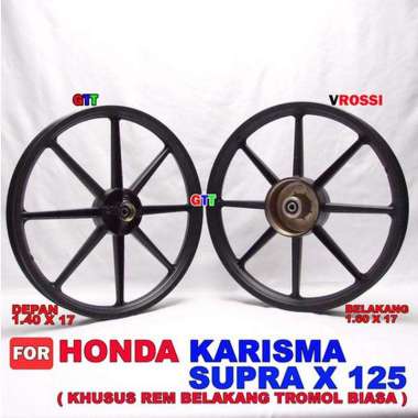 Velg Racing Vrossi Karisma & Supra X 125 Rem Belakang Tromol Palang 8 - Hitam