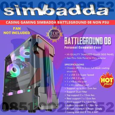 Casing Gaming Simbadda Battleground 08 Non PSU & FAN