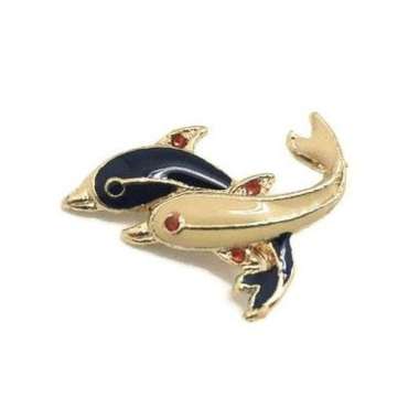 1901 jewelry Bros Dolphin Enamel