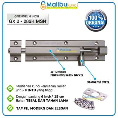 Gx 2 286K 6" Msn -Grendel Jendela Pintu, Grendel Pintu Kayu Aluminium Multicolor