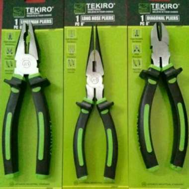 TEKIRO Tang Kombinasi 8 Inch + Tang Potong 8 Inch + Tang Lancip 8 Inch