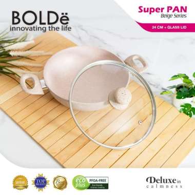 BOLDe Super Pan 2 Ear Wok (Wajan) 24cm + Lid Beige