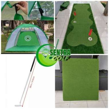 Paket Jaring Golf + Lapangan Mini Golf + Karpet Driving + Stik Golf