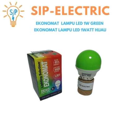 EKONOMAT LAMPU LED 1W GREEN / EKONOMAT LAMPU LED 1WATT HIJAU