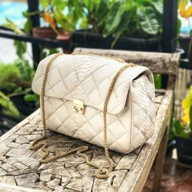 Shoulder Bag-Tas wanita-Chonel Bag XL Putih Mutiara