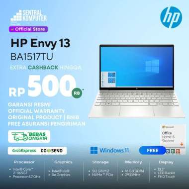 HP Envy 13-BA1517TU - i7-1165G7-16GB-512GB-Win 11 & OHS