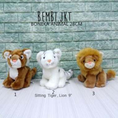 boneka animal tiger singa taman safari macan leon souvenir Multicolor