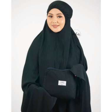 Azena Mukena Dewasa Katun Rayon Plain Telekung Polos hitam