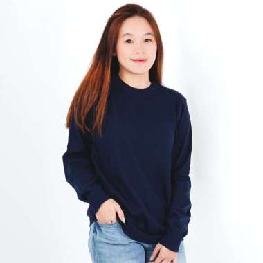 ONIE - Sweater Rajut Wanita Leher V Knit Sweater V Neck Fashion Wanita Navy