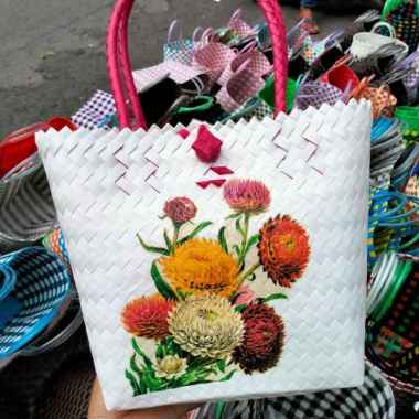 TAS ANYAMAN DECOUPAGE / TAS HANGOUT / TAS WANITA / TAS ANYAMAN PREMIUM Besar