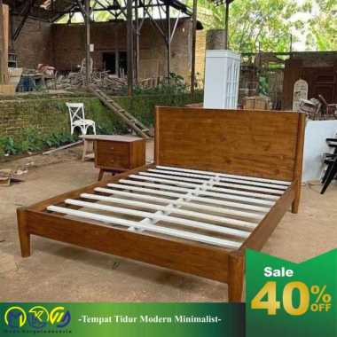 MKI dipan tempat tidur dewasa ranjang kayu jati 180 x 200 cm