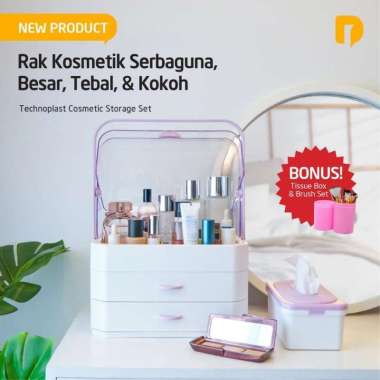 Rak Kosmetik Tempat Makeup Cosmetic Storage Set Penyimpanan Skincare Technoplast