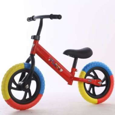 Sepeda Anak Roda 2Tanpa Pedal Balance Bike Sepeda Keseimbangan merah pelangi