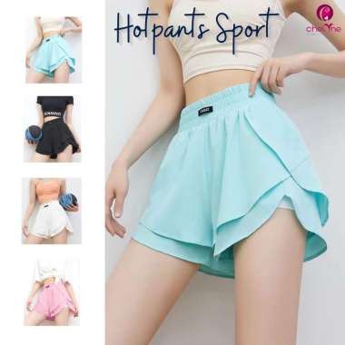 Chelyne Hotpants Sport TL666 Shortpants Celana Pendek Olahraga - Model Layer Susun L Baby Pink