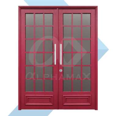 ALPHAMAX Max 10-KP-DSSP Pintu Rumah Pintu Taman Pintu Pembatas Pintu Aluminium Double Swing Kaca Kot