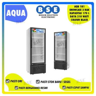 Kulkas Showcase Aqua 170 L Aqb181 // Aqua Aqb 181 // Showcase 3 Rak