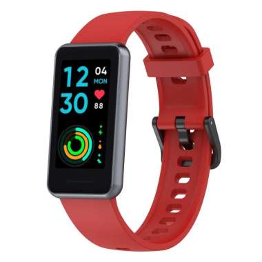 Finchy Strap For Realme Band 2 Smart Watch Replacement Silicone Wristband tali jam Red