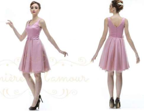 Dress brokat bunga pink