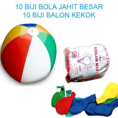 GROSIR 10 BIJI BALON BOLA JAHIT BESAR DAN 10 BIJI BALON KEKOK / TERMURAH Balon Bulat bisa dijual kem