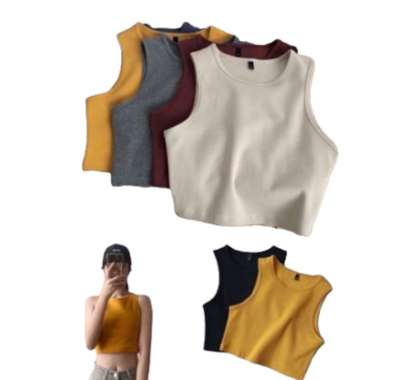 Tank Top Adem Murah Seksi Singlet Crop Top Sita Crop Tanktop Putih