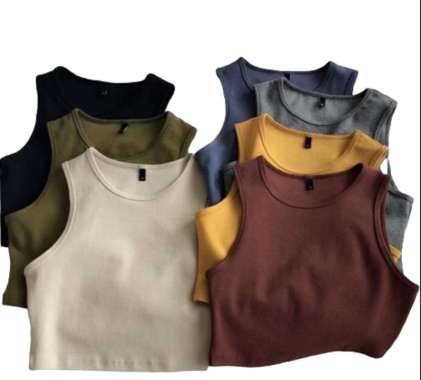 Tank Top Adem Murah Seksi Singlet Crop Top Sita Crop Tanktop Maroon