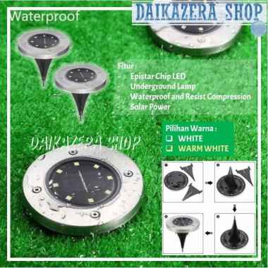Lampu Tanam LED Solar Outdoor 8 LED Waterproof White