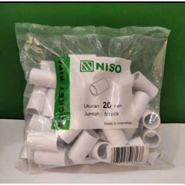 Sok Pipa Listrik Niso Sock Pvc Sambungan Pralon 20mm 1 Pack Isi 100Pcs