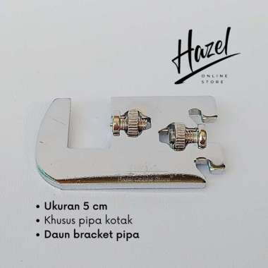 Hazel OS Daun Bracket Pipa 5 Cm Siku Braket Besi Penyangga Pipa Display SPP