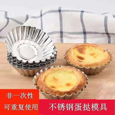 Cetakan Kue Tart Mini Pie Susu Aluminium Tebal loyang Egg Tart 10pcs