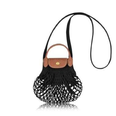 Longchamp Le Pliage Filet Top Handle Bag Size XS In Black