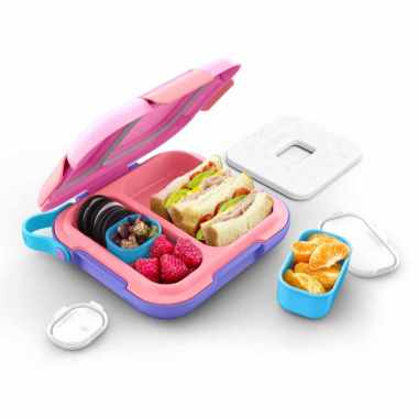 Zoku Pink Neat Bento Large - Lunchbox, Tempat Makan Anak Unik, Tempat Makan Anak Anti Tumpah