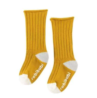 Kaki Anak Panjang / Kaos Kaki Multicolor Premium Toddler Knit socks Tone yellow