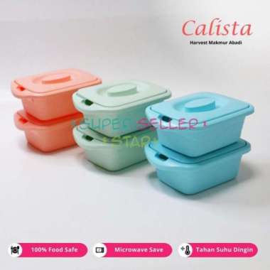 Calista Lotus Square Wadah Saji Makanan 700ml Set isi 2pcs