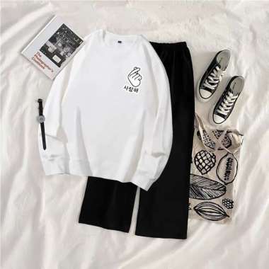 Sweater Saranghae Wanita/Sweater Wanita Terbaru/Baju Wanita Lengan Panjang Korean/Sweater Wanita Kek