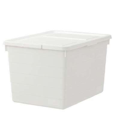 Box Kotak Wadah Penyimpan Berpenutup Plastik Tebal 38x51x30cm_Putih