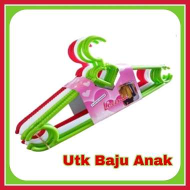 Gantungan Baju Plastik Lovenia Kecil - Anak/ Hanger Plastik - 12 pcs