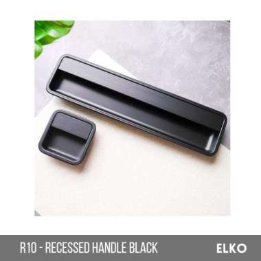 Etivo R10 Recessed Handle Pair Black | Tarikan Laci Tanam Gagang Lemari Black Large