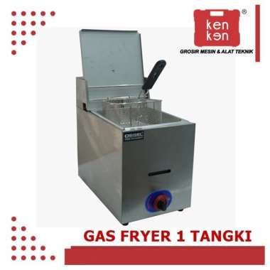 Gas Fryer 1 Tangki Mesin Goreng Kentang Gas Deep Fryer ET-RZL-1 OSSEL