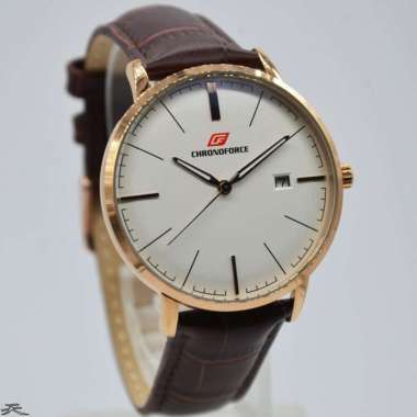 CHRONOFORCE CF 5282MR - Jam Tangan Pria Kulit Original - Brown